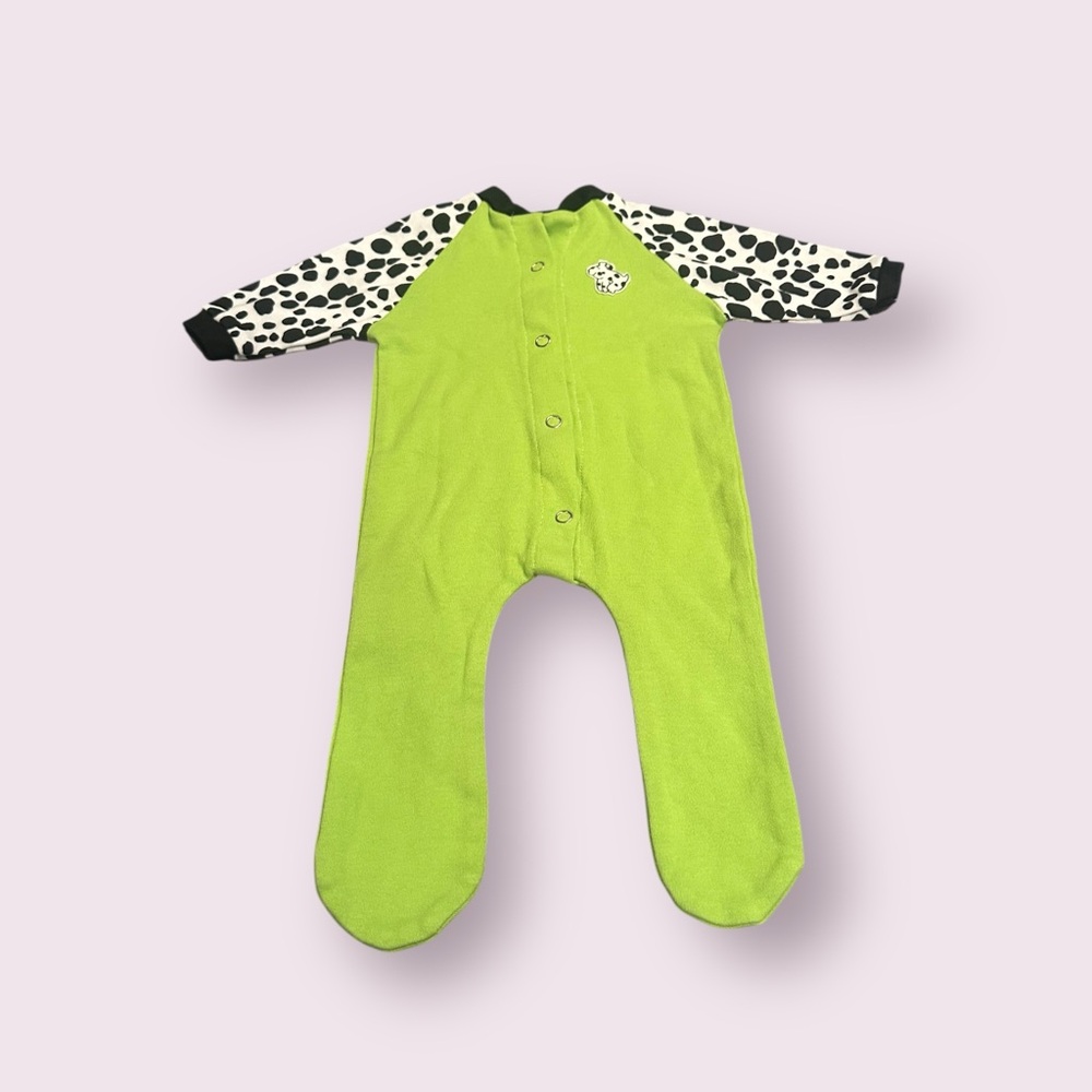 Vintage Handmade Green and Black Dalmatian Baby One Piece